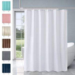 Shower Curtains 180*180cm Solid Color Shower Curtains 9 Colors Polyester Waterproof Bath Curtain Set With Hooks Bathroom Accessories Q345