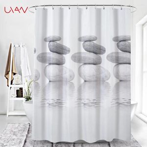 Rideaux de douche Amazon vente marbre imprimé épaissi imperméable et résistant à la moisissure rideau de salle de bain Polyester galet