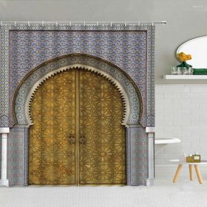 Cortinas de ducha Arquitectura Antigua Arcos Cortina Fabricación Marruecos Suministros de baño de alta calidad con decoración de tela de gancho lavable