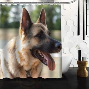 Cortinas de ducha llegada diseño moderno producto de baño impresión Linda mascota perro pastor alemán cortina de poliéster 152x180cm 120x180cm