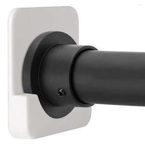 Rideaux de douche outil de salle de bain support de tringle à rideau 2 ensemble ABS noir Design élégant MULTIPLIER L'INSTALLATION pour la plupart