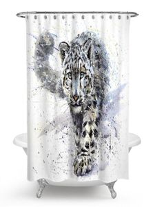 Rideaux de douche Cheetah Leopard Lion rideau Polyester Prince imperméable de salle de bain Jungle Animaux Lions Porte de bain imprimé Decor8198956