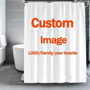 Rideaux de douche rideau décoration de maison personnalisée baignoire bricolage imprimer votre po pour salle de bain