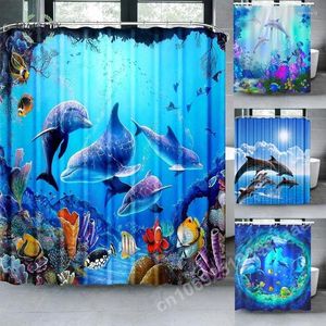 Rideaux de douche Dolphin rideau bleu sous-marin du monde marine tissu kid kid