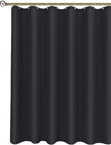 Cortinas de ducha El Premium tela negra impermeable cortina de baño resistente a la oxidación ojales de Metal y dobladillo ponderado lavable a máquina
