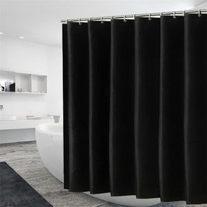 Rideaux de douche Rideau de douche solide robuste en tissu imperméable pour salle de bain, taille longue 230CM, noir blanc gris marron bleu couleur 231007
