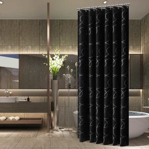 Rideaux de douche modernes rideaux de douche fleurs géométriques dessin animé rideau de bain Cortina polyester imperméable pour salle de bain avec 12 pièces crochets en plastique 230523