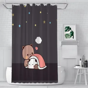 Cortinas de ducha Noche de estrellas Baño para dormir Bubu Dudu Cartoon Partition impermeable para el agua Accesorios de decoración para el hogar