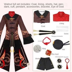 SHZQ Genshin Impact Hutao Cosplay Costume uniforme perruque Cosplay Anime jeu Hu Tao Style chinois Costumes d'halloween pour les femmes Y0903