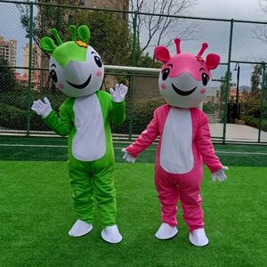 Sika Deer Mascot Costume People Wear Dolls Props Películas Animación Animal Headgear Performance Publicidad Escenario Ropa