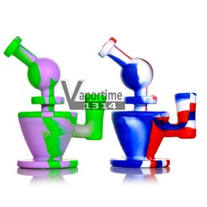 Accessoires en silicone Pipe à eau Bol en verre Pipe Fumer Bubbler 4,5 pouces 50mm dia Recycler Oil Rig Bongs 834