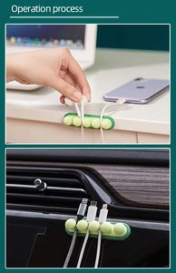 Gestion des câbles en silicone Organisateurs de bureau d'alimentation et accessoires Clips Support de cordon auto-adhésif pour souris Chargement USB 100pcs