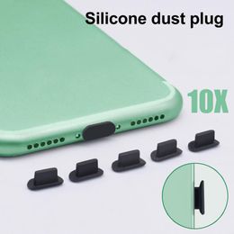 Plug à poussière en silicone pour iPhone 6 7 8 x 11 12 13 Pro couverture de port de charge Capre de couverture Soft Rubber Anti-Dust Pild Profost Profost Protector