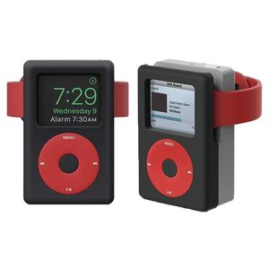 Supports de station d'accueil en silicone pour Apple Watch 7 se 6 5 4 41mm 45mm support de support lecteur MP3 table de chevet horloge motif support pour iWatch 3 40mm 44mm 38/42mm