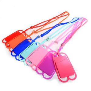 Fournitures scolaires Lanières en silicone Support de coque de téléphone avec sangle Sangles de cou Collier Porte-cartes à bandoulière pour téléphone portable universel