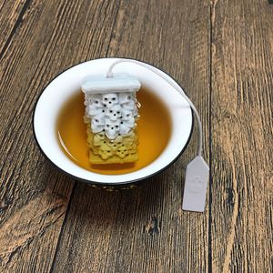 En vrac silicone Tea Leaf Passoire Skull Infuser pour Steeper Teahouse Loose Leaf Tea Salon de thé infuseur KKA8265
