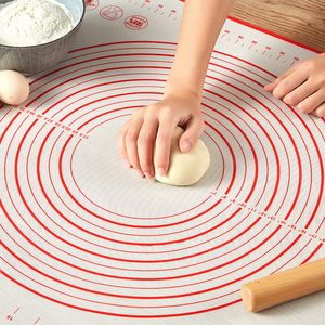 Planches à pâtisserie en silicone extra larges antidérapantes avec mesure Fondant Pâte à rouler Croûte à tarte Pizza et biscuits Plaque à pâtisserie Ustensiles de cuisson Tapis de table