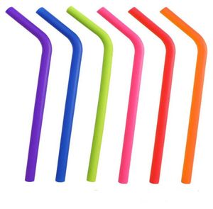 Pailles en silicone 24 Styles de qualité alimentaire Fold Drinks Recycling Silicone-Cocktail Straws-Candy Color Straw Party Supplies Straight SN2902