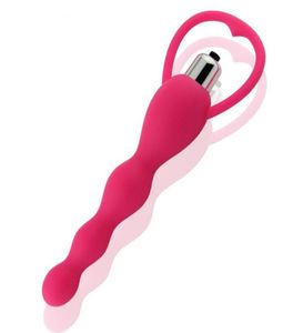 Silicone Vibrant Stick Vagin Anal Perles Vibrateur Étanche Anal Vibe Doux Sex Toy Pour Hommes Femmes 2103455