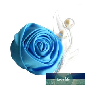 Fleur de soie homme corsage marié boutonnière à la main ruban de satin roses fête de mariage bal homme costume corsage broche broche1