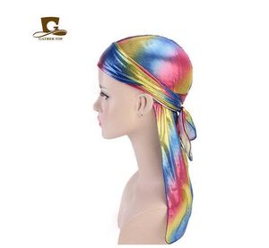 Soie Laser Polyester Bandana Chapeau Durag Rag Tail Headwrap Headwear Cadeau pour Hommes/Femmes GB810