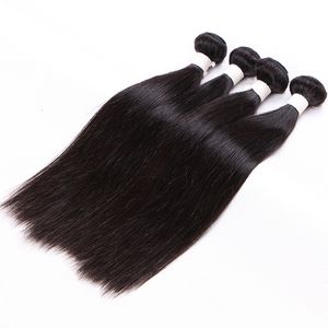 Extensiones de cabello liso sedoso paquetes de cabello virgen brasileño precio más barato 100G un paquete 4 unids/lote
