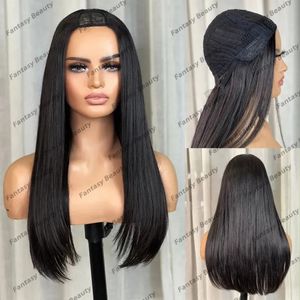 Silky rythme Soft Top Quality 100% Vierge Human Hairs Wigs Easy Wear Uslesless 1x4 Ouverture U Piets Perures STACHES ALIGABLES
