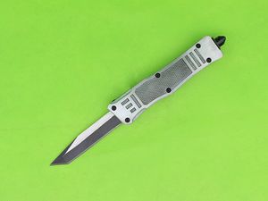 Argent 7 pouces 616 Mini couteau tactique automatique 440c Black Two-Tone Blade Zinc-Aluminium Alloyage Handle EDC Pocket Couteaux avec gaine en nylon