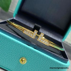 Pulsera de plata Luxe T brazalete para mujeres Diseño de joyería de oro Pulseras de brazaletes T. Bangle Silver Bangle Stracelets Gold Brazy Bangles Diseñador de joyas