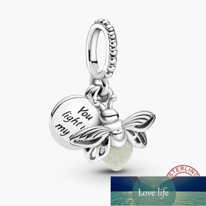 Silver Glow-in-the-dark Firefly Dangle Charm fit for Women Bracelet and Necklace 925 Sterling Silver DIY Jewelry Factory price expert design Quality Latest Style