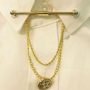 Autres accessoires de marié Silver Gold Chain Ball Head Men's Business Tie Coll Collar Brooch Broch Stick Lapen Pin Pin avec barres Bijoux Clips de mariage