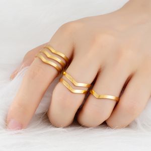 Anillo de oro plateado para mujer, anillos de acero inoxidable a la moda para boda, joyería de banda grande