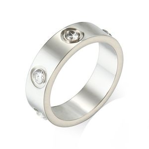 anillo de amor de plata anillos de banda hombres y mujeres joyas de oro rosa para amantes anillos de pareja tamaño de regalo 5-11 Ancho 4-5 mm Acero de titanio Fiesta Boda Compromiso Aniversario Regalo