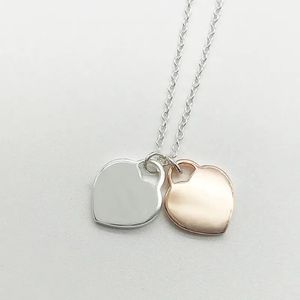 Collier en argent Collier en or Collier pendentif femme Or rose Double coeur Chaîne personnalisée Luxe Fête Couple Cadeau Livraison gratuite Pâques Thanksgiving