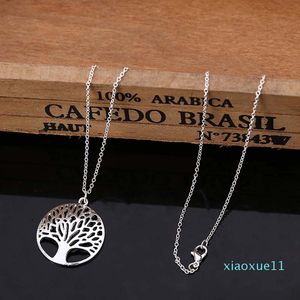 Argent plaqué arbre de vie vivant pendentif collier Fit 18 pouces O chaîne ou boucles d'oreilles Bracelet anneau pour femmes fille ensemble de bijoux