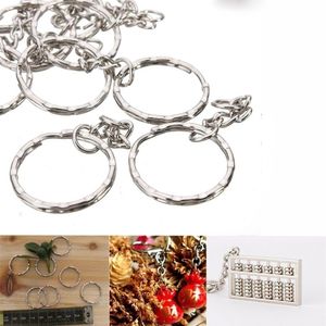 Argent plaqué métal blanc porte-clés anneau fendu porte-clés porte-clés anneaux femmes hommes bricolage porte-clés accessoires