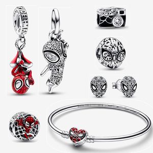 Argent araignée pendentif breloques bracelets bijoux de créateur bricolage fit Pandora style bracelet amoureux boucles d'oreilles bracelet perles