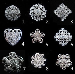 Ton argent petite fleur pas cher broche clair strass cristal Diamante fête bal broches