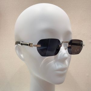 Lunettes de soleil sans monture en bois argenté Style Vintage pour hommes nuances Sonnenbrille lunettes de soleil Gafas de sol UV400 lunettes avec boîte