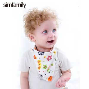 Simfamily10pc / lot Childrens Bandana Baby Bibs 100% Cotton Triangle Head Scarf Boy Kerchief Girl Babador Bandana Dribble Bib 240422