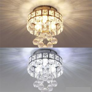 Plafonnier Simple en cristal de luxe moderne, luminaire décoratif d'intérieur, idéal pour un couloir, un couloir, une entrée ou un balcon