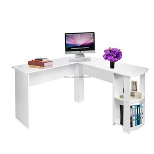 Escritorio de la computadora portátil de esquina de 2 en 1 en forma de L de 2 en 1 con estantería, escritorio de estudio de estudio Muebles de oficina