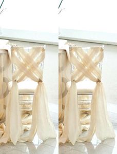 Simple plage mariage 2016 nouvelle chaise en mousseline de soie ceinture élégante sur mesure usine housses de chaise pour mariage romantique pas cher Criss Cr2719418