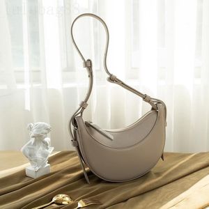Sac de créateur simple pour sac à main de luxe pour femme joli look solide brun gris blanc borse demi-lune accessoires de mode sac à bandoulière fermeture à glissière