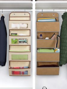 Simple Houseware 4 Pocket Hanging Pared Closet Bag Organizer sobre Puerta Organizador de juguetes Bolsa de bolsas