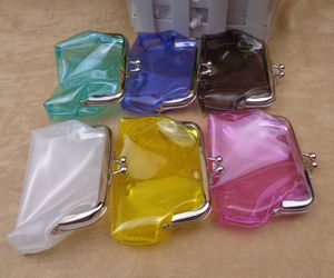 Sac de rangement Transparent avec pince à bouche en fer Simple, sac à main multifonctionnel pour rouge à lèvres, sacs pour pièces de monnaie portables