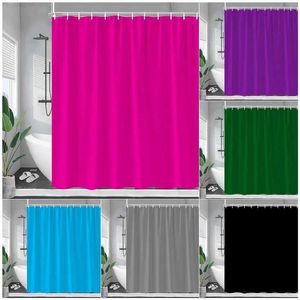 Simples e moderno estilo europeu cortina de chuveiro azul roxo verde vermelho padrão cor do banheiro poliéster pano pendurado conjuntos cortinas