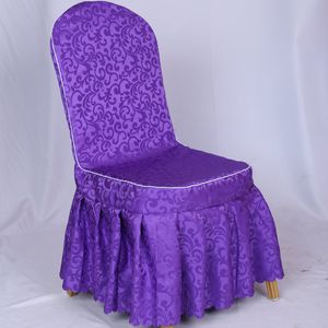 Couverture de table et de chaise élastique épaissie simple jupe plissée chaise de salle à manger ménage hôtel banquet de mariage une pièce tout compris ensembles de couverture de chaise en gros