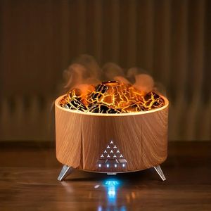 Simulation Flame Diffuser Humidifier, 11.83oz Volcano Lamp Diffuser Flame Air Cloud Humidifier, Premium Essential Oil Diffuser With Remote Control