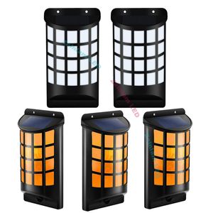 Lámpara de llama de simulación, bombillas de fuego, luces solares de pared con Sensor oscuro, luces nocturnas de 1800K, color amarillo